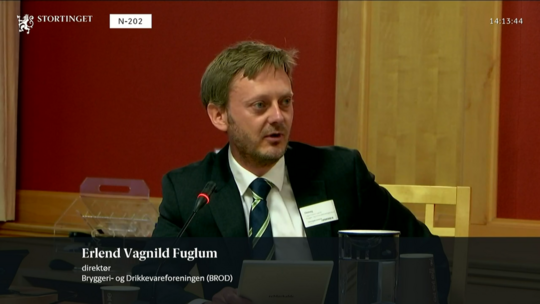 Erlend Vagnild Fuglum på høring i Stortingets finanskomite 18.10.22